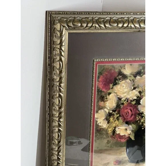 Vintage Floral Art Print by Tricia May in Gold Frame 24” x 22"
